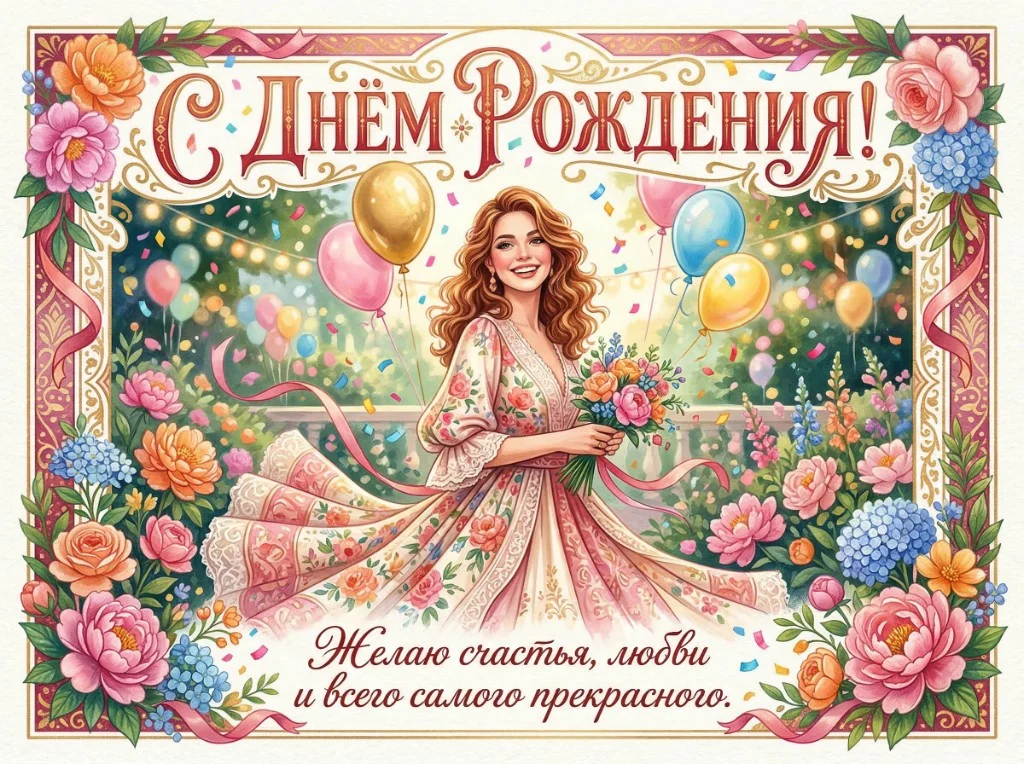 Подарочная открытка созданная нейросетью — пример BEVGALEX